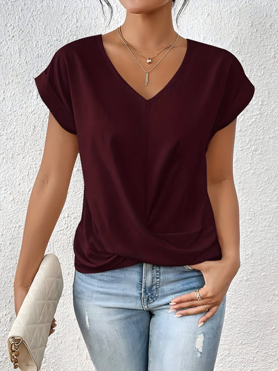 Faina™ | Elegant Casual V-Neck Blouse