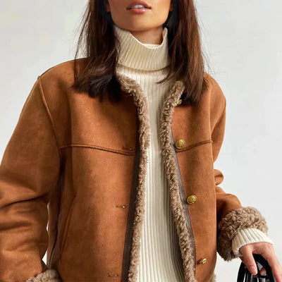 Rosalie™ - Sheepskin Buttoned Jacket