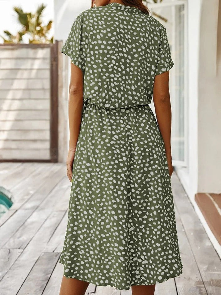 Amber - Printed V-Neck Dress