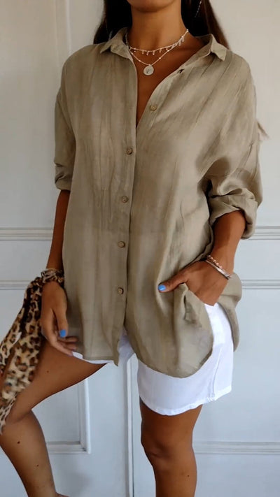 Samantha™ – Elegant Pleated Shirt