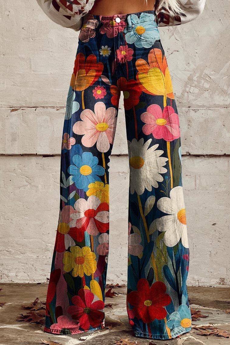 Alberta - Printed Wide-Leg Pants