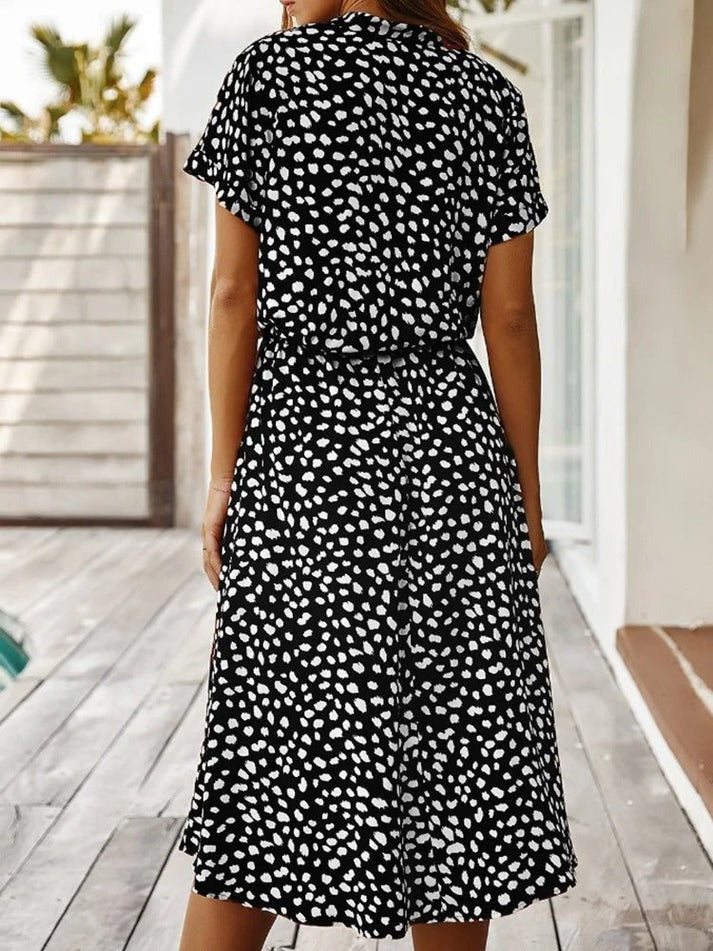 Amber - Printed V-Neck Dress